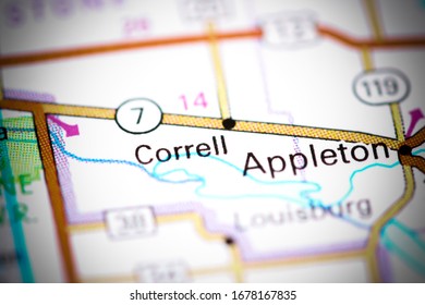 Correll. Minnesota. USA On A Map