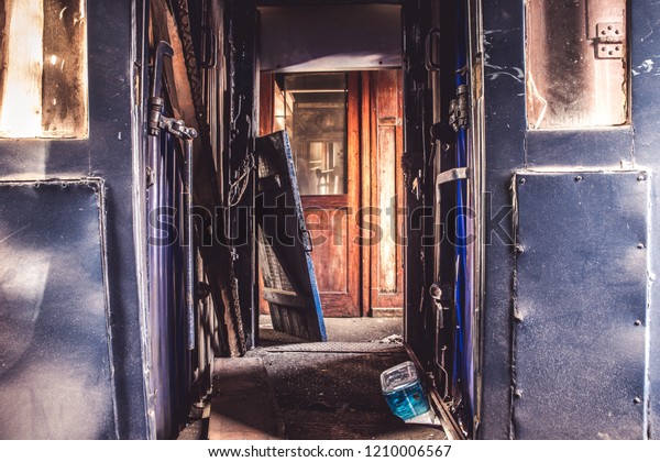 corridor in an abandoned\
train