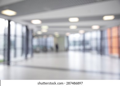Corridor in airport out of focus