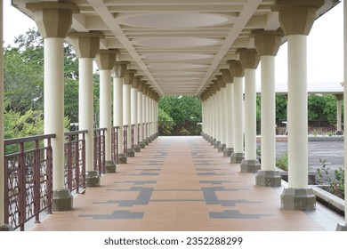Corridor or hallway view of mosque - Shutterstock ID 2352288299