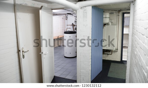 Corridor Heating Unit Garage Old Basement Stock Photo Edit Now