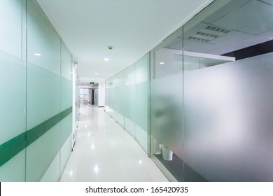 corridor of modern office building - Shutterstock ID 165420935