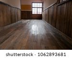 Corridor of old wood. Japanese schools