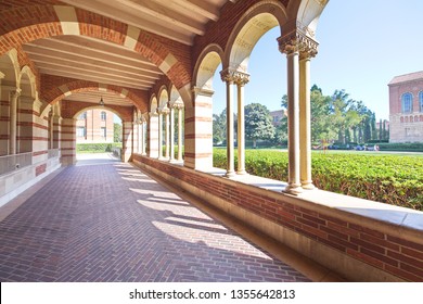 Corridor With Stone Pillars In Ucla