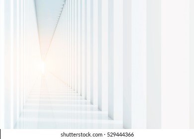 Corridor white. 3d rendering Mock up Toned image