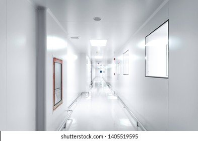 Corridors For Cleanroom Manufacturing Pharmaceutical Plant, Epoxy Flooring, Sandwich Panel