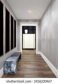 Corridors with doors and hall in modern flat