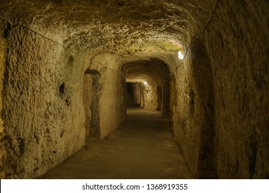 Corridors Inside St. Paul's Catacombs In Rabat, Malta - Early Christianity Archaeology - An Extensive System Of Underground Galleries And Tombs