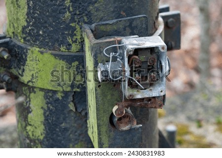 Corroded old microswitch with open connector box and terminals.