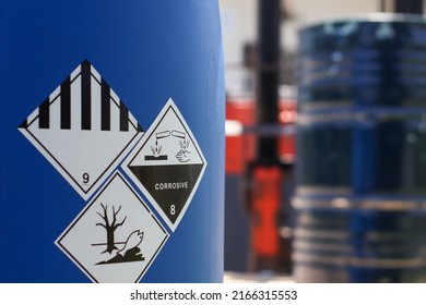 Corrosive Chemical Symbols On Chemical Tank Stock Photo 2166315553 ...