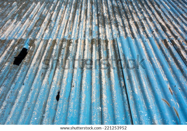 Corrugated Blue Asbestos Ceiling Panels Stock Photo Edit Now