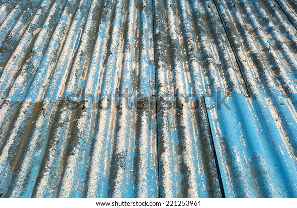 Corrugated Blue Asbestos Ceiling Panels Stock Photo Edit Now