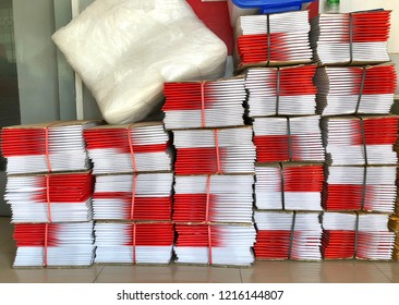 Corrugated cardboard box stack