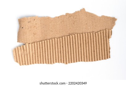 Corrugated Cardboard Edge Was Torn. Striped Pattern For Wrapping Text Background.