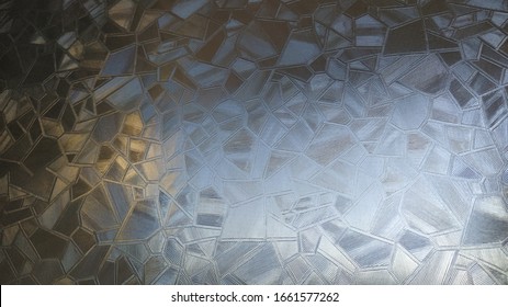Corrugated glass in clearance  Dark   light shadows play behind the glass  A glued plastic film that gives privacy to the space inside  Geometric shapes   stripes 