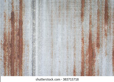 Corrugated Iron Or Zinc In Rustic Texture.