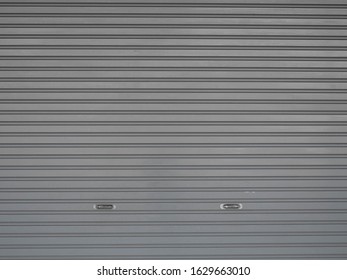 Corrugated Metal horizontal pattern, texture and grey background.