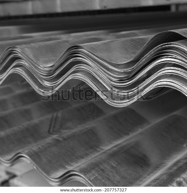 Corrugated sheets of\
metal