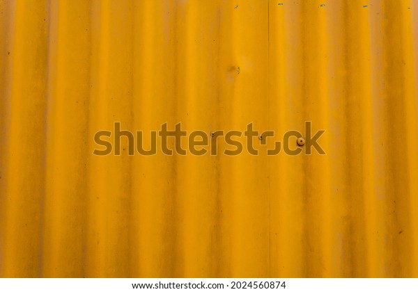 Corrugated Yellowpainted Metal Background Good Wallpapers Stock Photo