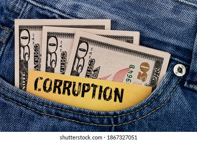 Corruption Money In Trouser Pocket