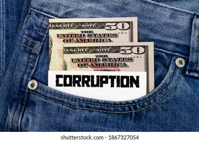 Corruption Money In Trouser Pocket