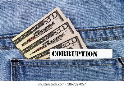 Corruption Money In Trouser Pocket