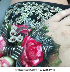 Corsage On Wrist For Homecoming Dance