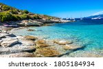 Corsica beach with turquoise sea and paradise beach. Saint Florent Corsica France