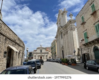 Corso Dante Alighieri With The Church Of Purgatory And The Church Santo Stefano In Molfetta, Puglia, Italy - 22.05.2021