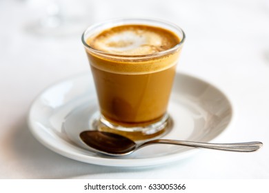 Cortado - Spanish Coffee With Milk In The Cup.