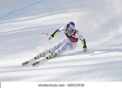 Cortina D ??Ampezzo, Italy 24 January 2016. VONN Lindsey (Usa) Competing In The Audi Fis Alpine Skiing World Cup Women  Super G On The Olympia Course In The Dolomite Mountain Range.