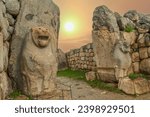 Corum Hattusas Hittite Empire capital gates with sunset light and clouds