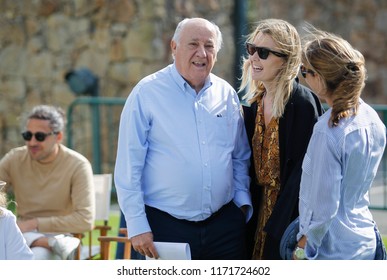 A CORUNA, SPAIN - JULY 20: Amancio Ortega And Marta Ortega Attend On July 22, 2018 In A Coruna, Spain