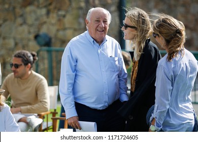 A CORUNA, SPAIN - JULY 20: Amancio Ortega And Marta Ortega Attend On July 22, 2018 In A Coruna, Spain