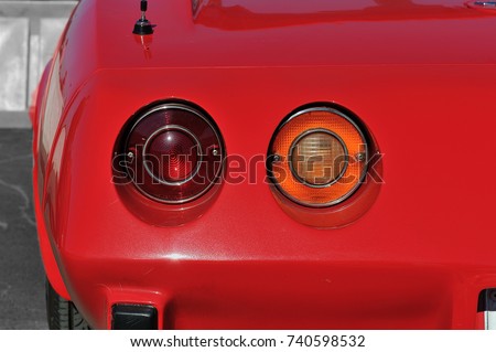 Corvette. Muscle car detail