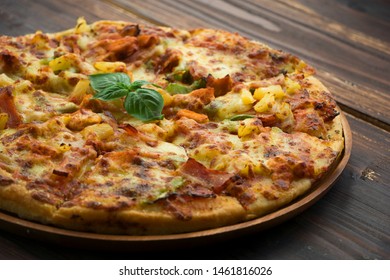 Cose up Pizza on the Old Wood Planks.         - Shutterstock ID 1461816026