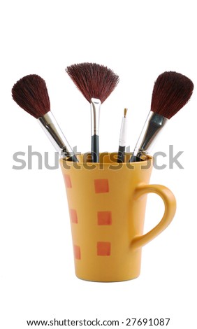 Cosmetic brushes for a make-up, various width and used for the various purposes.
