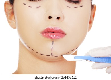 Cosmetic Face Surgery With Scalpel