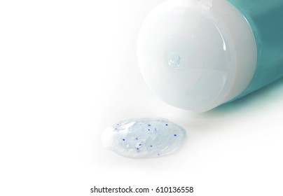 Cosmetic facial with microbeads isolated on white background