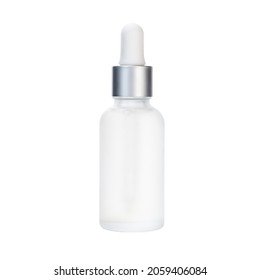 Cosmetic glass bottle with a rubber pipette on a white background - Powered by Shutterstock