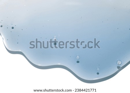 Cosmetic liquid serum or acid peeling or aloe gel textured background swatch isolated on white background
