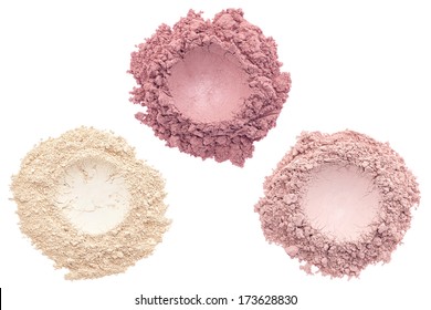 Cosmetic And Makeup Powder Isolated On White Background