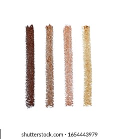 Cosmetic pencil strokes isolated on white