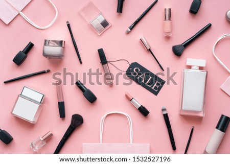 Similar – nail care top view color background