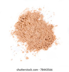 Cosmetic Powder On A White Background