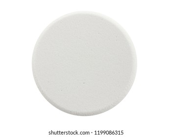 Cosmetic Powder Puff For Makeup Isolated On White Background