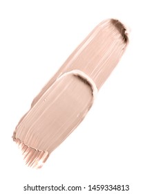 Cosmetic Product, Beauty Background And Texture Concept - Make-up Pale Base Foundation Brush Strokes And Smudge