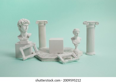 Cosmetic Product presentation background with antique statues. - Powered by Shutterstock