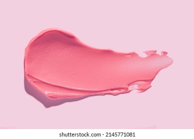 Cosmetic Products Pink Peach Creamy Texture Smudge Pastel Purple Background