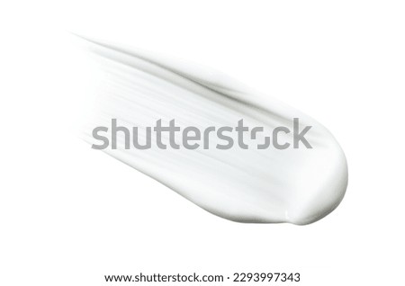 cosmetic sample smear of cream on white background